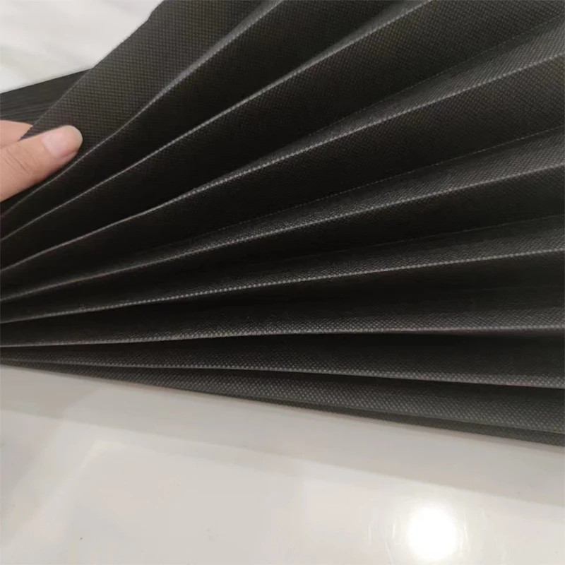 Everyday Use Simple Style Pleated Shade Built-In Black Non-Woven Fabric Blinds Pinhole Technique UV Blocking Eco-Friendly - Image 3