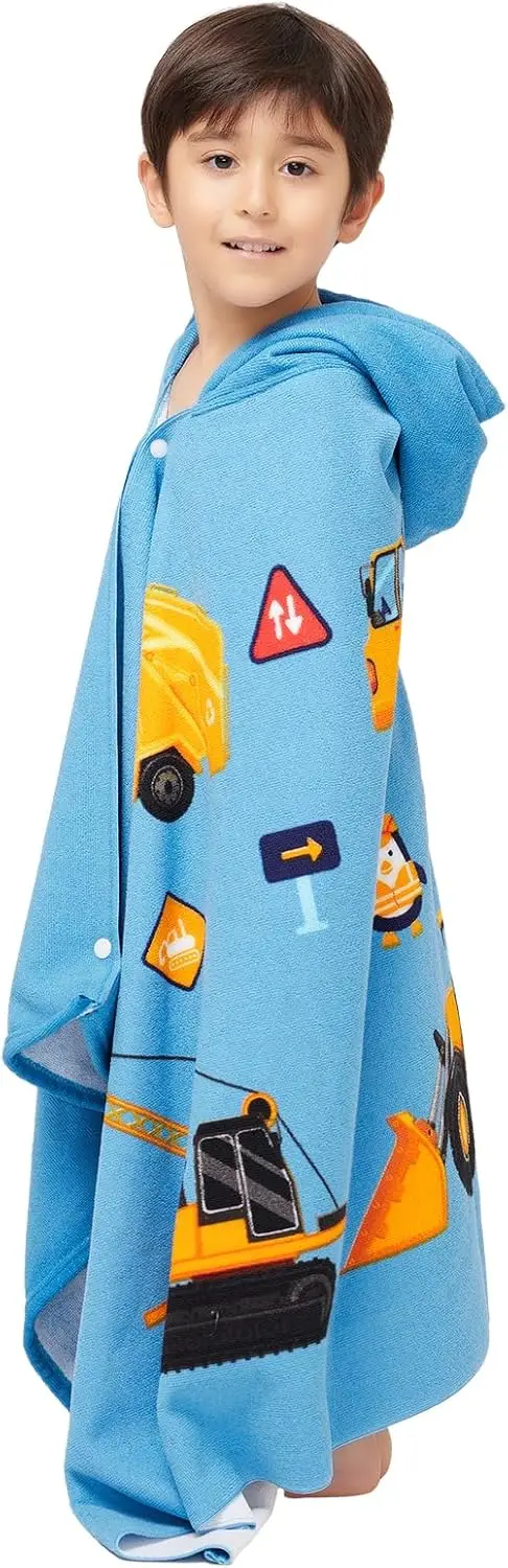 Extra Large Kids Microfiber Hoodie Poncho Towel Absorbent Beach Bath Swim Wrap - Image 3
