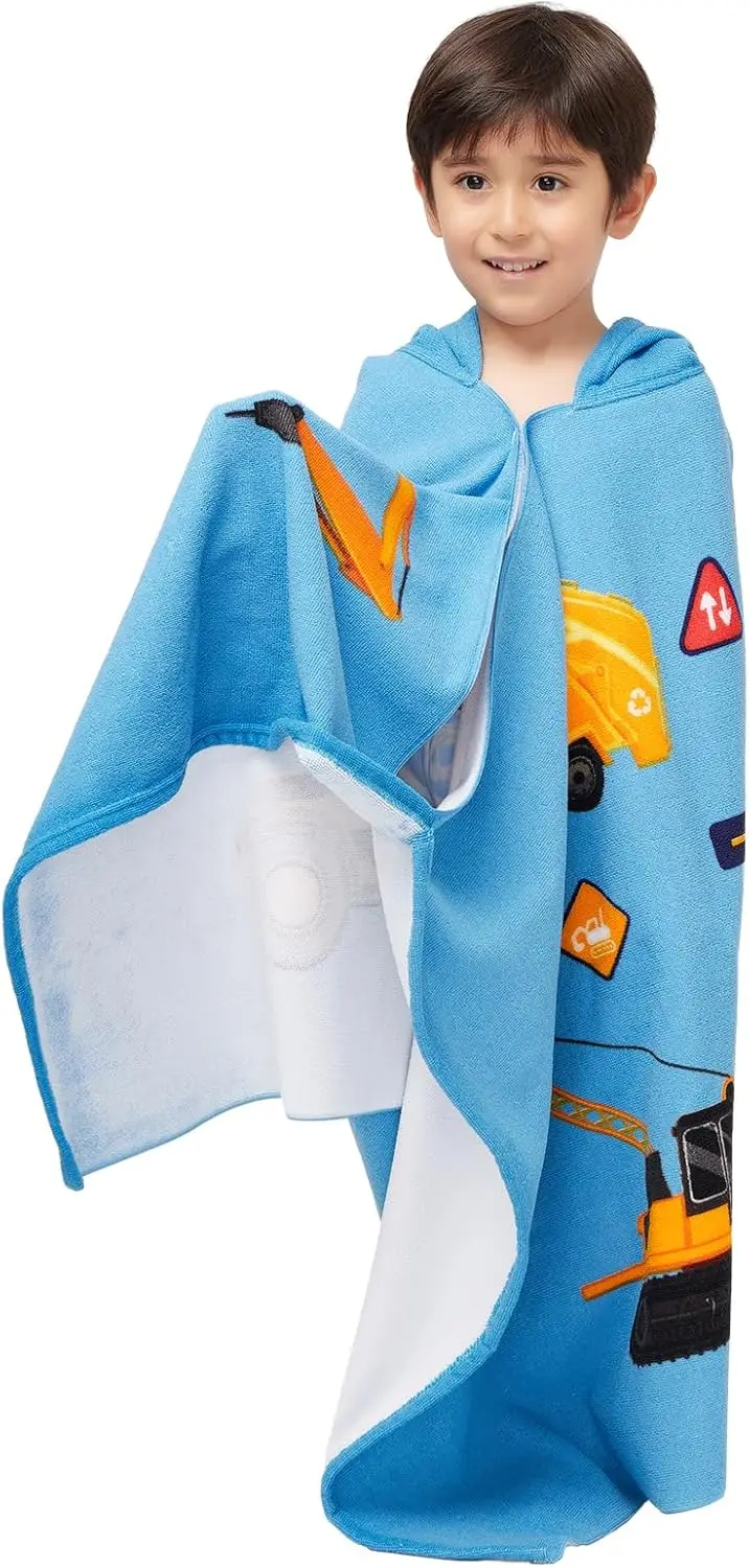 Extra Large Kids Microfiber Hoodie Poncho Towel Absorbent Beach Bath Swim Wrap - Image 5