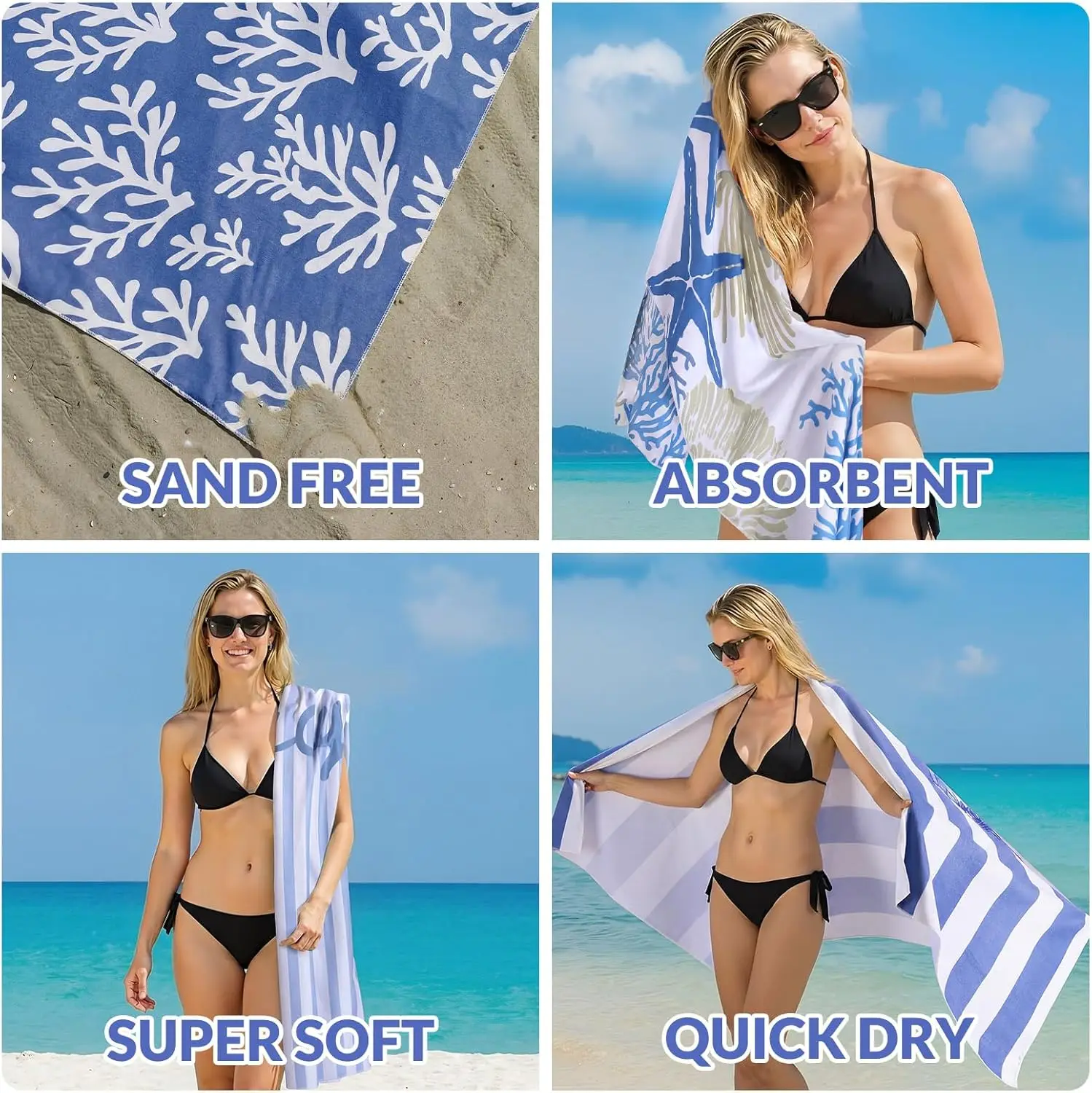 Extra Large Magnetic Antimicrobial Microfiber Bath Towel Custom Quick Dry Absorbent All-Season - Image 4