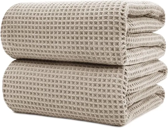 Factory Direct Microfiber Waffle Beach Towel Wrap Quick Dry Antimicrobial Oversize