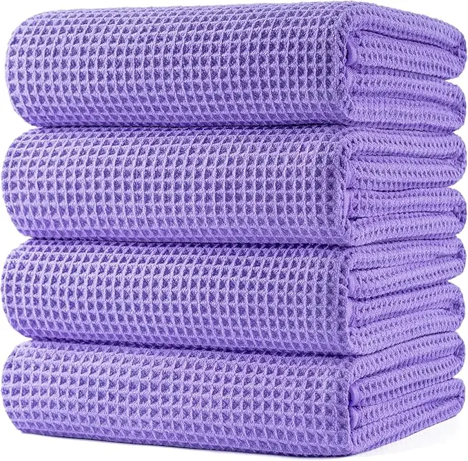 Factory Direct OEM Microfiber Waffle Beach Towel Wrap Quick Dry Antimicrobial Oversize