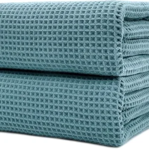 Factory Direct OEM Microfiber Waffle Beach Towel Wrap Quick Dry Antimicrobial Oversize