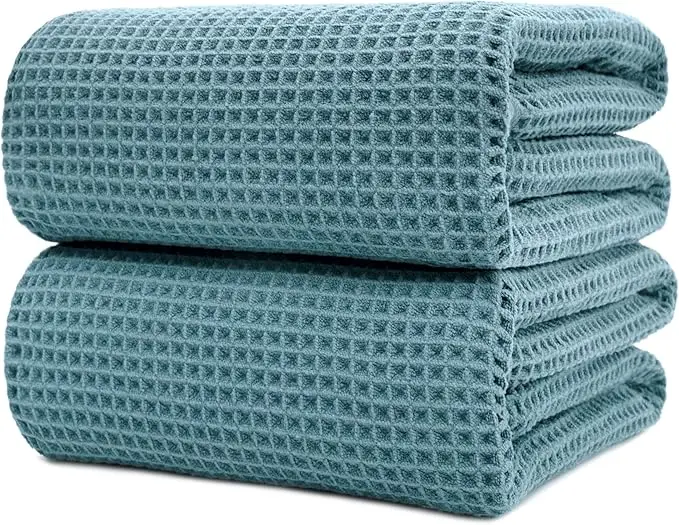 Factory Direct OEM Microfiber Waffle Beach Towel Wrap Quick Dry Antimicrobial Oversize