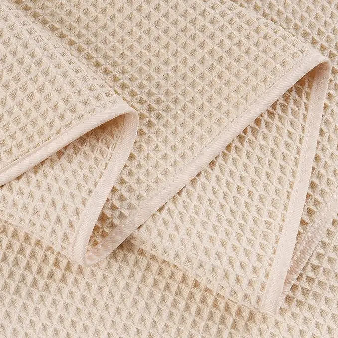 Factory Direct OEM Microfiber Waffle Beach Towel Wrap Quick Dry Antimicrobial Oversize - Image 3
