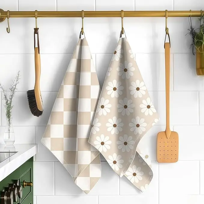 Fast Dry Dish Towel Highly Absorbent Machine Wash Soft Lightweight Reusable Kitchen Cloth - Image 2