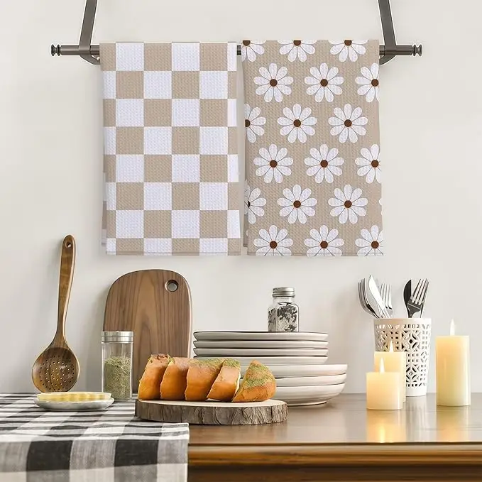 Fast Dry Dish Towel Highly Absorbent Machine Wash Soft Lightweight Reusable Kitchen Cloth - Image 4