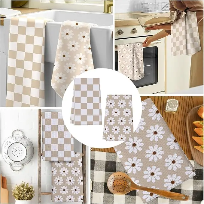 Fast Dry Dish Towel Highly Absorbent Machine Wash Soft Lightweight Reusable Kitchen Cloth - Image 5