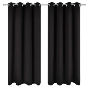 Fire Resistant Customized Wide Width 280cm 100 Percent Blackout Curtain Fabric Black Yarn