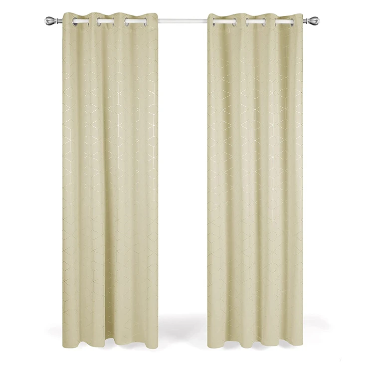 Fire Retardant Blackout Curtain Fabric 100 Percent Polyester Thermal