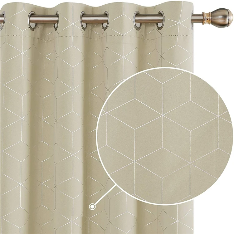 Fire Retardant Blackout Curtain Fabric 100 Percent Polyester Thermal - Image 2