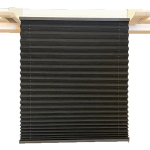 Folding Window Shade Built-In Black Pleated Blinds Vertical Pattern Paper Pinhole