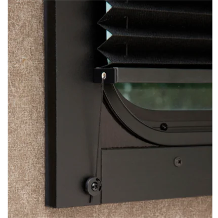 Folding Window Shade Built-In Black Pleated Blinds Vertical Pattern Paper Pinhole - Image 2