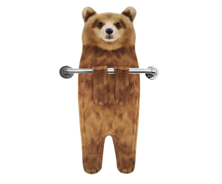 Funny Bear Microfiber Hand Towels Eco-Friendly Super Absorbent Soft Cute Hanging