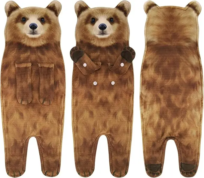 Funny Bear Microfiber Hand Towels Eco-Friendly Super Absorbent Soft Cute Hanging - Image 5