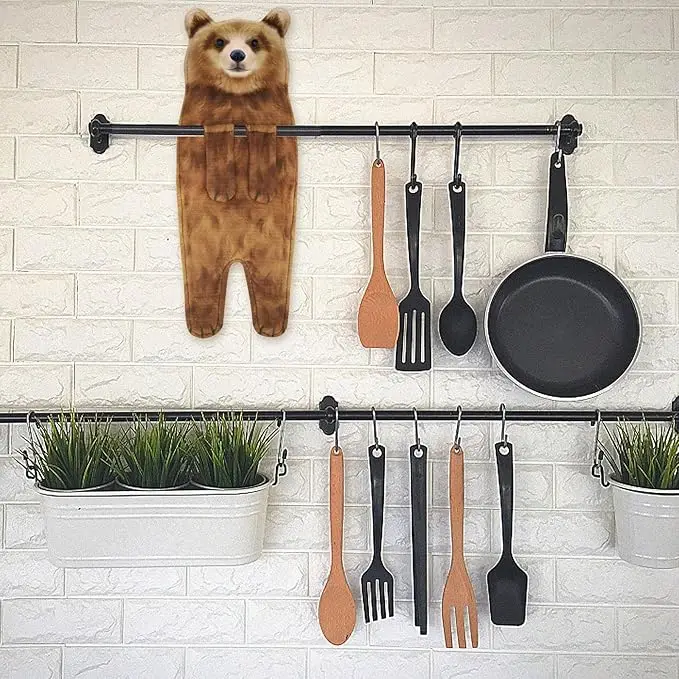 Funny Bear Microfiber Hand Towels Eco-Friendly Super Absorbent Soft Cute Hanging - Image 6
