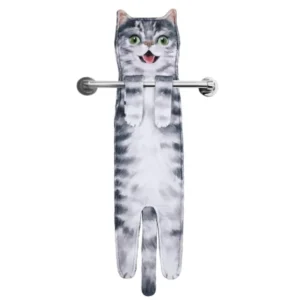Funny Cat Hand Towels Microfiber Super Absorbent Quick-Dry Animal Print