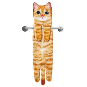 Funny Cat Hand Towels Microfiber Super Absorbent Quick-Dry Animal Print