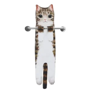 Funny Cat Hand Towels Microfiber Super Absorbent Quick-Dry Bathroom Kitchen Decor Gift