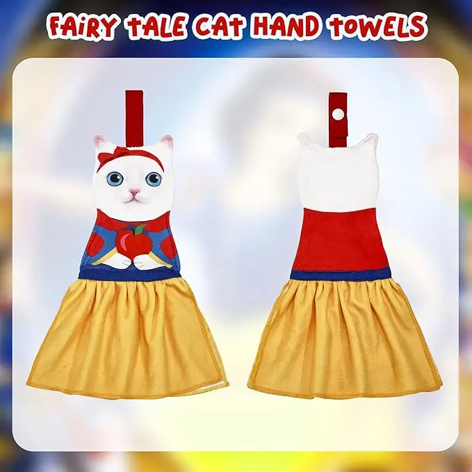 Funny Cat Print Microfiber Hand Towels-Super Absorbent Soft White-Child-Safe - Image 2
