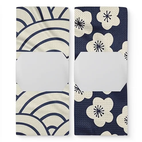 GEOMETRY Kitchen Tea Towels 2 Pack Quick Dry Non-toxic Microfiber 18x30 Inch Machine Washable - Image 3