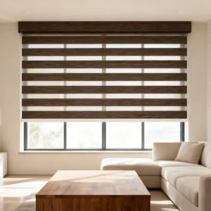 Handmade Polyester Zebra Window Blinds Dual Layer UV Blocking Light Control Energy Saving Curtain