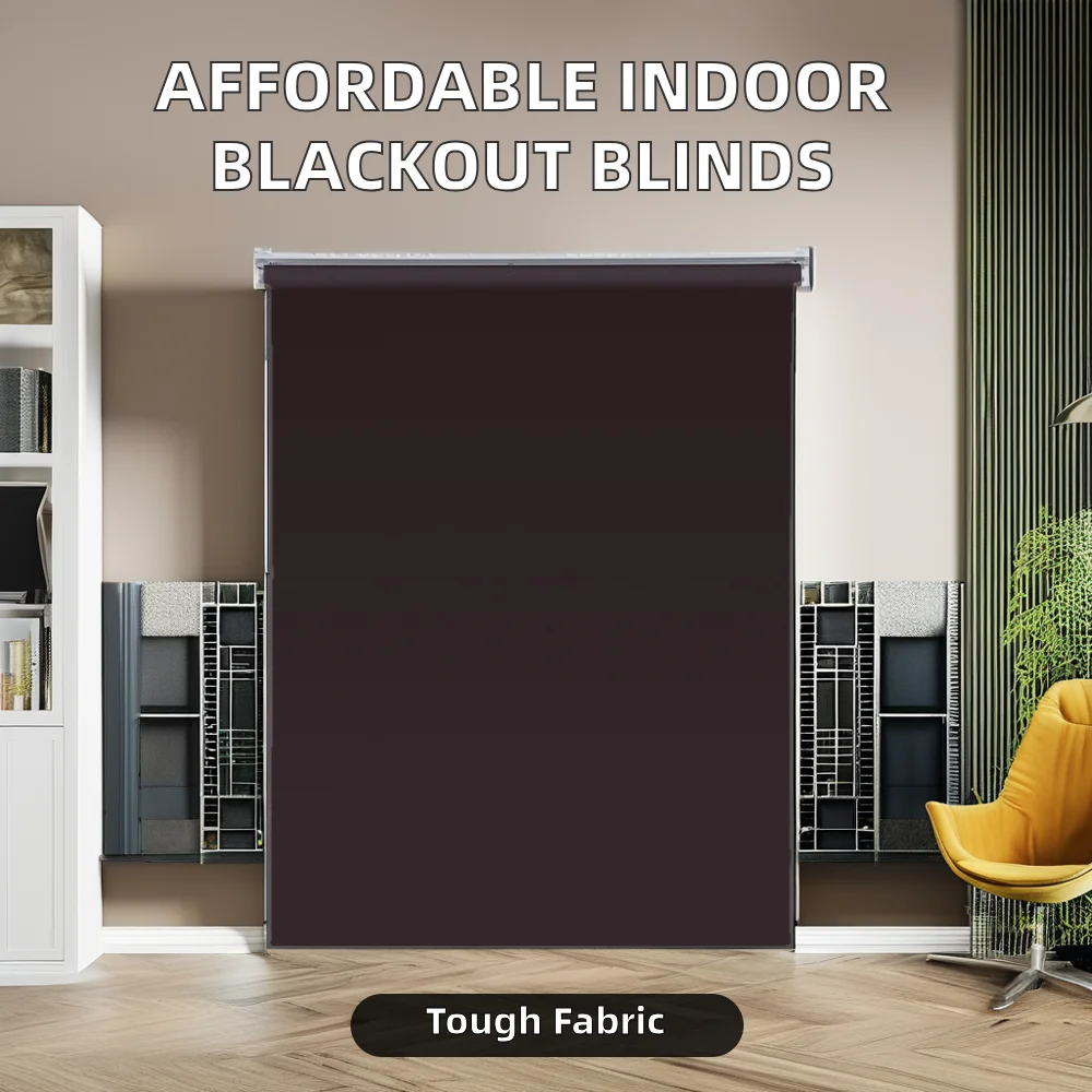 Heavy-Duty Roller Blinds Blackout Shade for Hotels Plain Fabric Indoor - Image 2