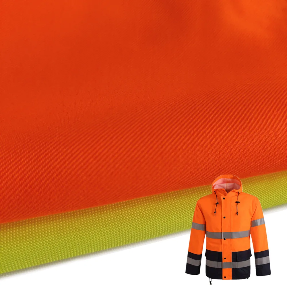 High Quality 300D Polyester DTY Fluorescent Yellow Waterproof PU Coated Oxford Fabric for Jackets