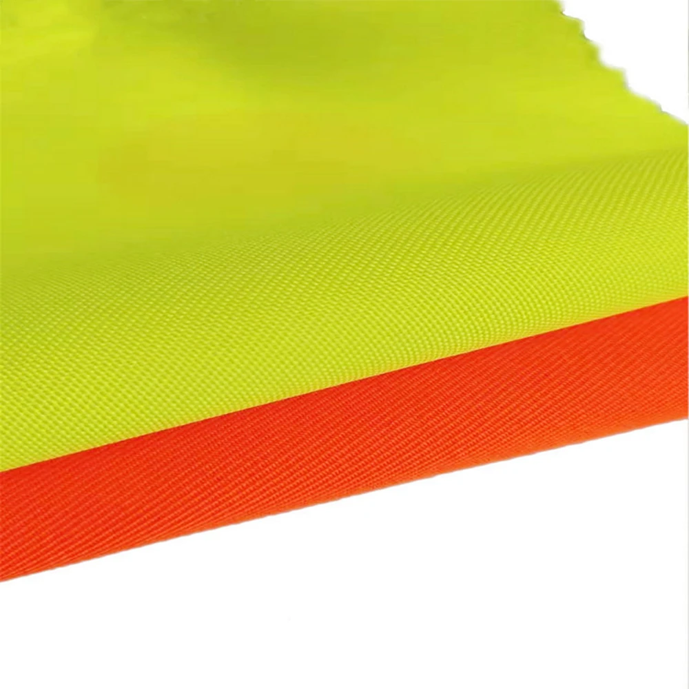 High Quality 300D Polyester DTY Fluorescent Yellow Waterproof PU Coated Oxford Fabric for Jackets - Image 2
