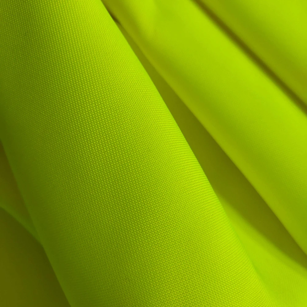 High Quality 300D Polyester DTY Fluorescent Yellow Waterproof PU Coated Oxford Fabric for Jackets - Image 4