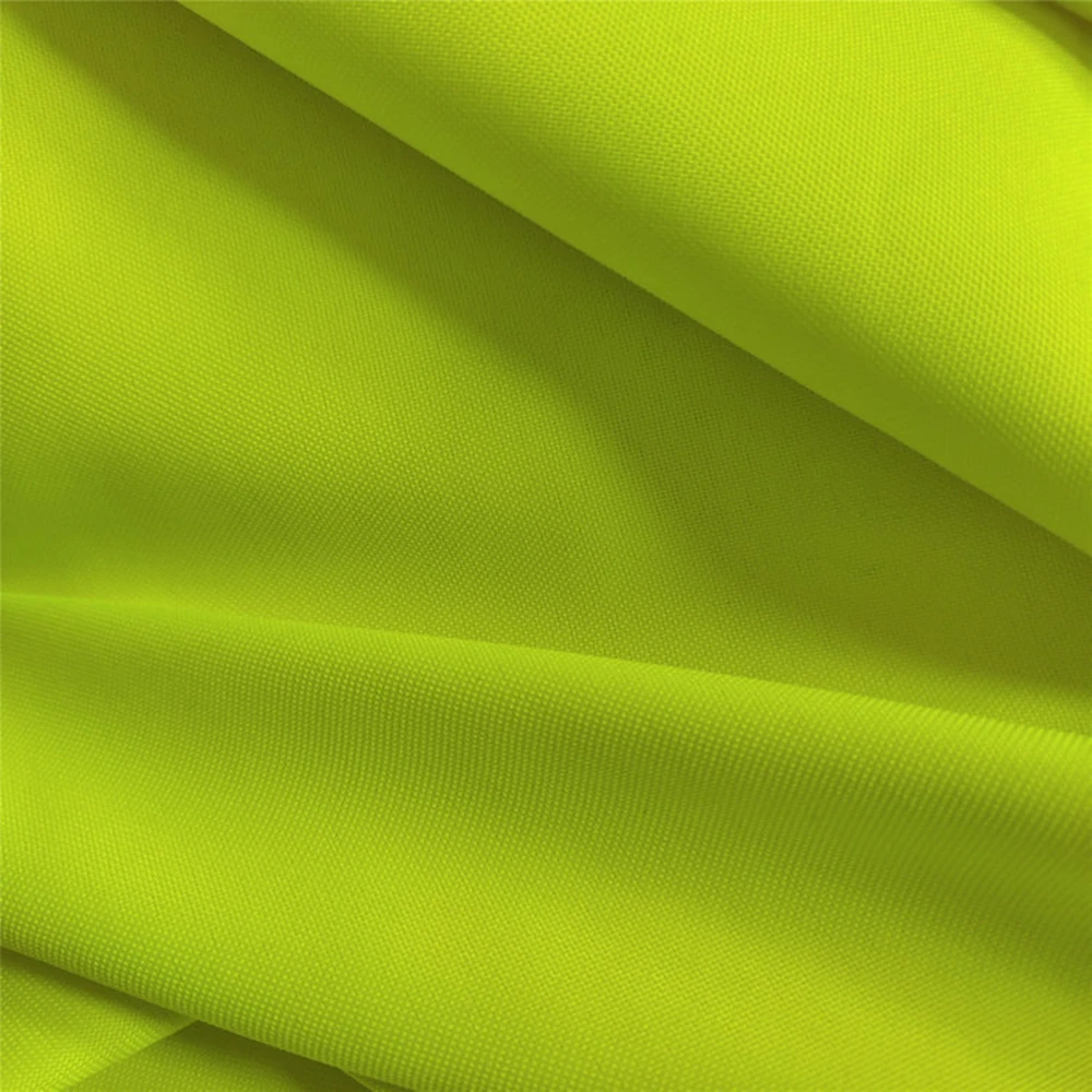High Quality 300D Polyester DTY Fluorescent Yellow Waterproof PU Coated Oxford Fabric for Jackets - Image 6