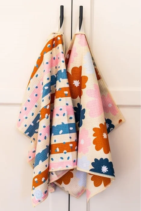 Hot Sale Floral Print Quick Dry Dish Towel Kitchen Cleaning Baking - Image 6
