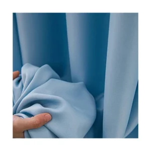Hotels Blackout Fireproof Greenery Plain Twill Woven Curtain Fabric 150-300cm Width