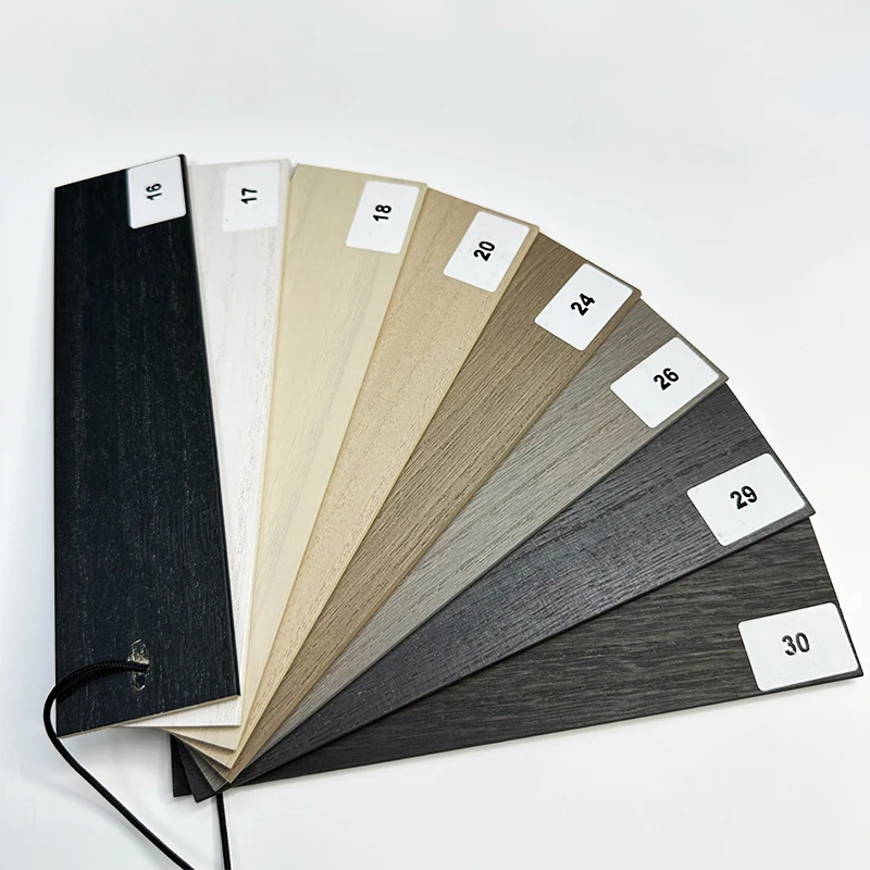 Huasheng 2025 Matte Wooden Blinds Easy-Install Built-In Horizontal Plain for Offices Hotels