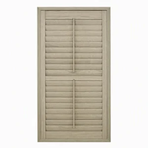 Huasheng 63mm Louvre Plantation Shutter Solid Paulownia Wood Stained Finish Custom Size Study Room