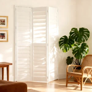 Huasheng Custom Built-In Paulownia Wood Shutter UV Blocking Eco-Friendly Design