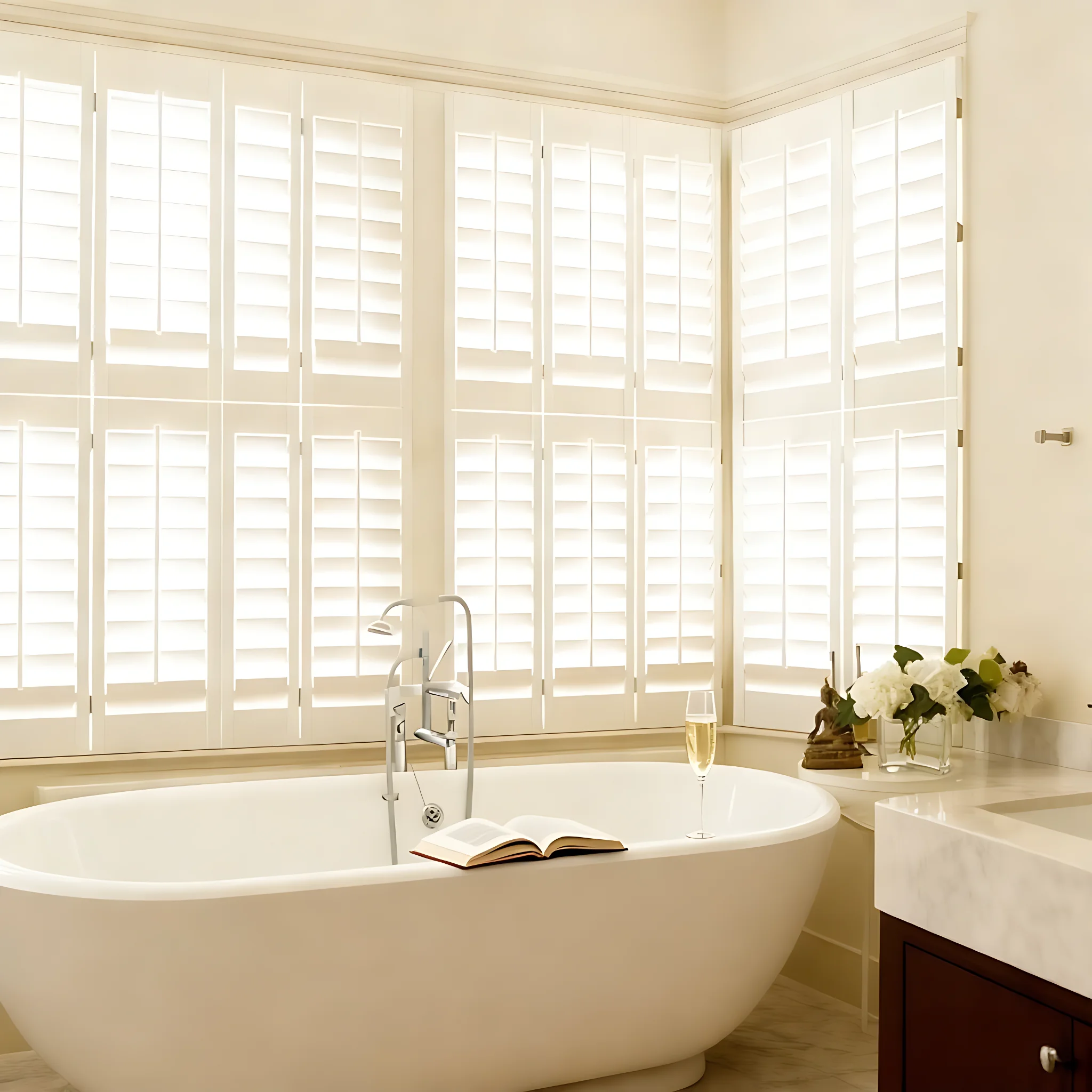 Huasheng Custom Built-In Paulownia Wood Shutter UV Blocking Eco-Friendly Design - Image 5