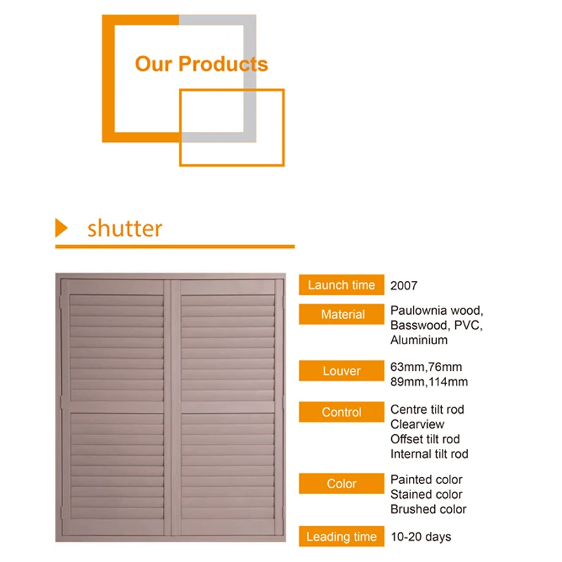 Huasheng Eco-Friendly Wooden PVC Plantation Shutter Factory Direct Horizontal 2 Year - Image 4