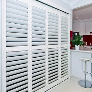 Huasheng Factory Horizontal Modern Hotel Folding Plantation Shutter Window Custom Eco-Friendly Durable