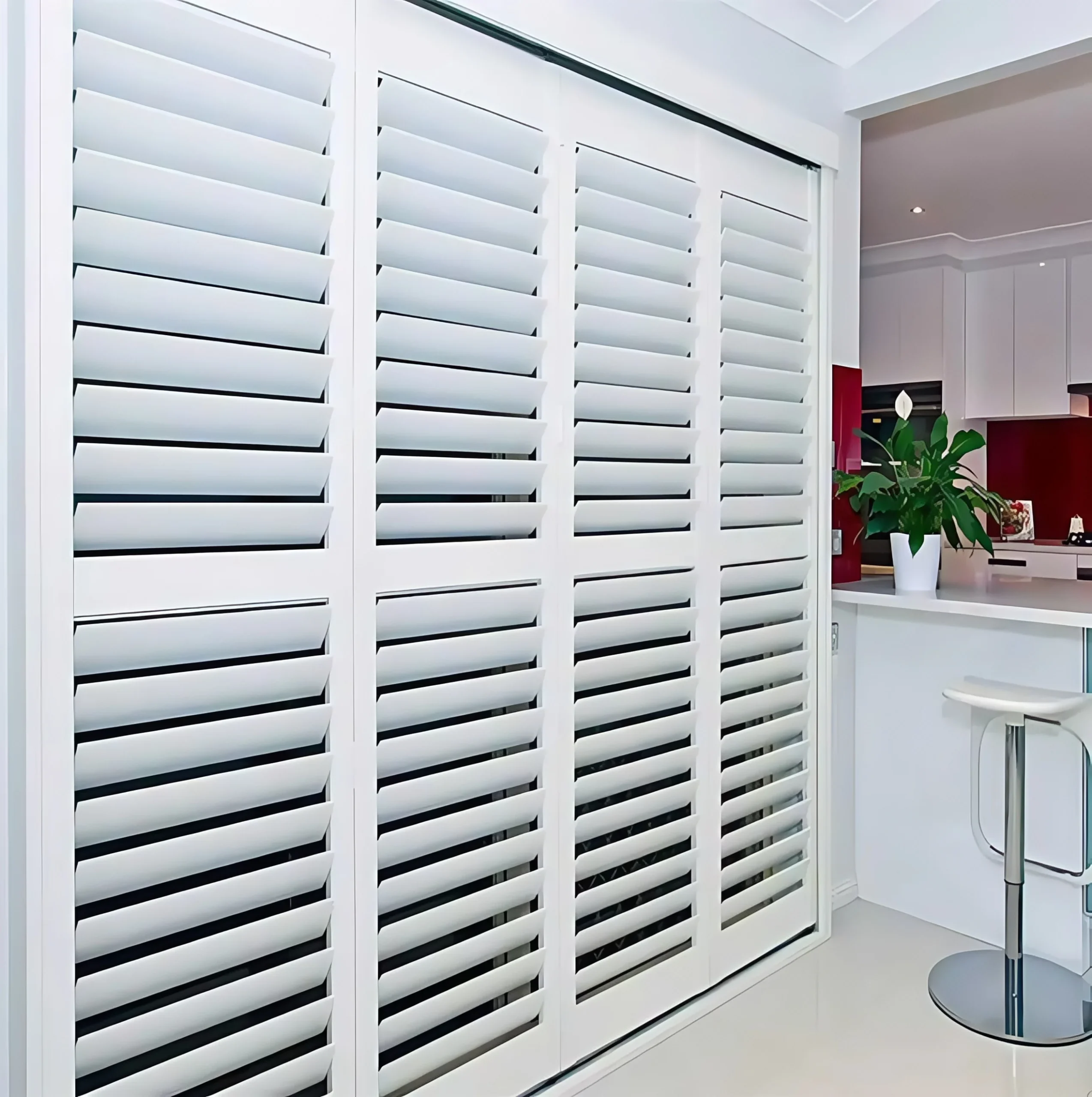 Huasheng Factory Horizontal Modern Hotel Folding Plantation Shutter Window Custom Eco-Friendly Durable
