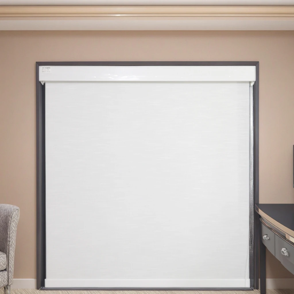 Huasheng Indoor Roller Shade Curtains No-Drill Built-In Regular Fabric Plain Direct - Image 2