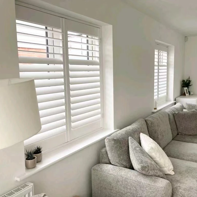 Huasheng Wooden Horizontal Window Shutters Eco-Friendly Durable Easy Clean