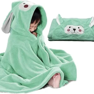 Kids Animal Print Microfiber Bath Towel Poncho Quick-Dry Soft Eco-Friendly High Absorbency Sand Free