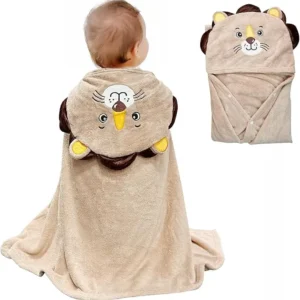 Kids Animal Print Microfiber Bath Towel Quick-Dry Eco-Friendly Wearable Poncho