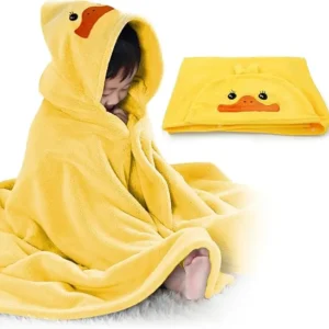 Kids Animal Print Microfiber Bath Towel Quick-Dry Eco-Friendly Wearable Poncho
