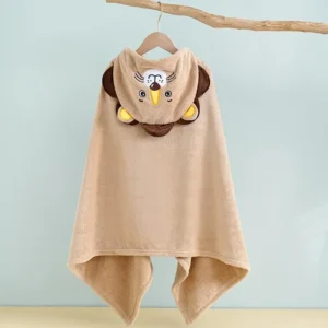 Kids Animal Print Microfiber Bath Towel Quick-Dry Eco-Friendly Wearable Poncho