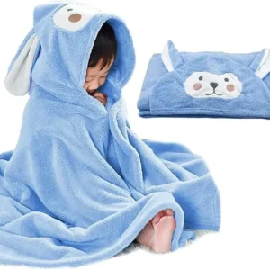 Kids Animal Print Microfiber Bath Towel Quick-Dry Eco-Friendly Wearable Poncho