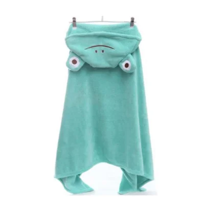 Kids Animal Print Microfiber Bath Towel Quick-Dry Eco-Friendly Wearable Poncho