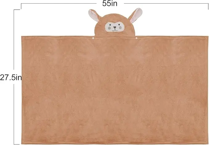 Kids Animal Print Microfiber Bath Towel Quick-Dry Eco-Friendly Wearable Poncho - Image 6