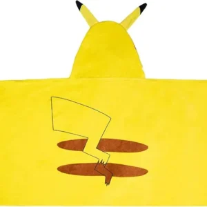 Kids Cartoon Pikachu Hooded Towel Wrap 24x50 Inch Microfiber Terry Beach Pool